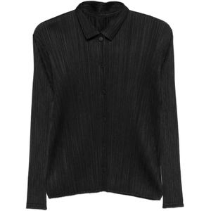 Issey Miyake, Dames, Blouses & Shirts, Zwart, Maat: L Poliester,