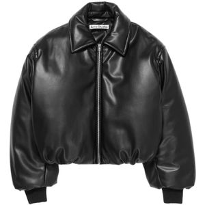 Acne Studios, Dames, Jassen, Zwart, Maat: M Leer,