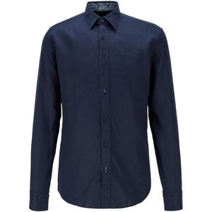 Hugo, Heren, Overhemden, Blauw, Maat: M Linnen,