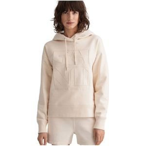 Gant, Dames, Sweatshirts & Hoodies, Beige, Maat: S Katoen,