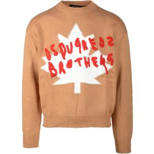 Dsquared2, Heren, Truien, Bruin, Maat: L Katoen,