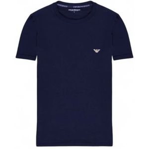 Emporio Armani - Blauw Katoenen T-shirt - Heren