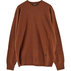 Tod's Wol Crewneck Gebreid , Brown , Heren , Maat: L