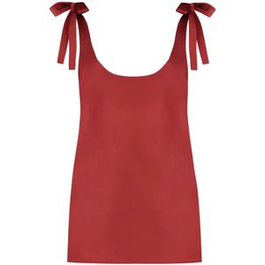 Zimmermann Strik Detail Viscose Linnen Top , Red , Dames , Maat: XS