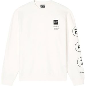 Emporio Armani Ea7, Heren, Sweatshirts & Hoodies, Wit, Maat: L Katoen,