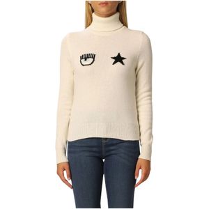 Chiara Ferragni Collection, Dames, Truien, Beige, Maat: S