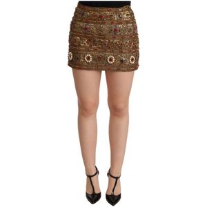 Dolce & Gabbana - Gold Embellished Jacquard - Rok - Veelkleurig