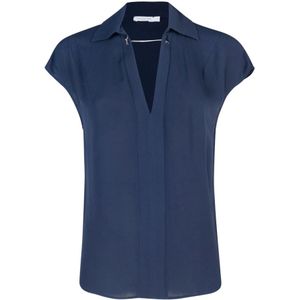 Patrizia Pepe, Dames, Blouses & Shirts, Blauw, Maat: XS Viscose,