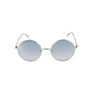Cartier Stijlvolle zonnebril met zilveren metalen frame , Gray , unisex , Maat: 56 MM