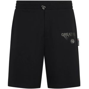 Philipp Plein, Heren, Korte broeken, Zwart, Maat: S Katoen,
