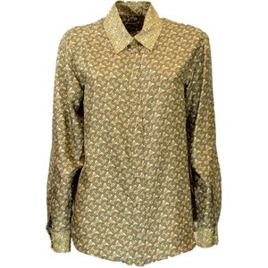 Burberry, Dames, Blouses & Shirts, Bruin, Maat: 4XS Zijde,