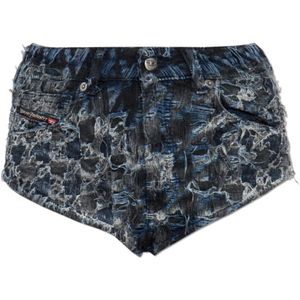 Diesel, Dames, Korte broeken, Grijs, Maat: W24 Denim,