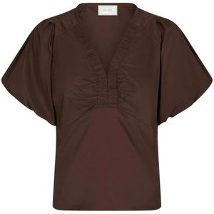 Neo Noir - Irina Poplin Blouse - Bruin - Dames