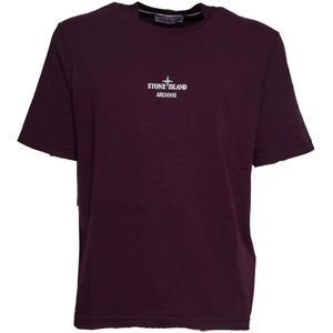 Stone Island - Logo T-Shirt - Paars - Katoen