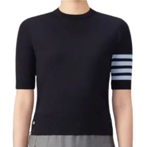 Thom Browne, Dames, Tops, Blauw, Maat: 2XS Katoen,