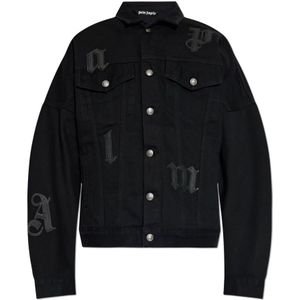 Palm Angels, Heren, Jassen, Zwart, Maat: L Denim,