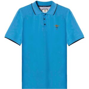 Aeronautica Militare, Heren, Tops, Blauw, Maat: L Katoen,