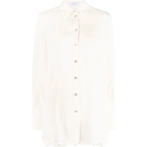 Ferragamo, Dames, Blouses & Shirts, Beige, Maat: XS Zijde,