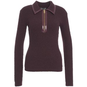 Elisabetta Franchi, Dames, Truien, Bruin, Maat: M Vinyl,