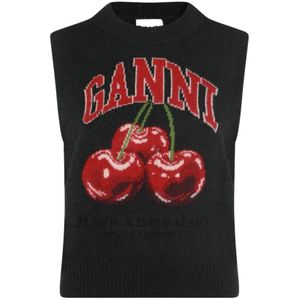 Ganni, Dames, Truien, Veelkleurig, Maat: XS Wol,