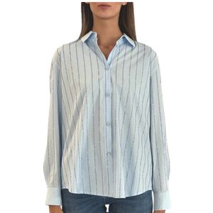 Saint Barth, Dames, Blouses & Shirts, Blauw, Maat: M Katoen,