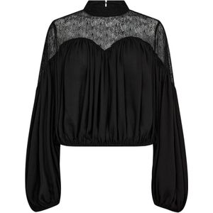 Co'Couture, Dames, Blouses & Shirts, Zwart, Maat: S Poliester,