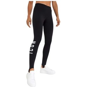 Dsquared2 Zwarte Logo Leggings Stijlvolle Pasvorm , Black , Dames , Maat: S