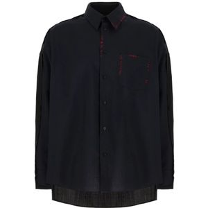 Marni, Heren, Overhemden, Zwart, Maat: S Wol,