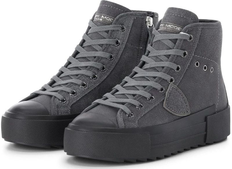 Philippe Model, Dames, Schoenen, Grijs, Maat: 37 EU Leer,