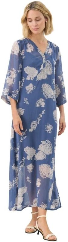 Part Two - Beritpw Dr - Jurk - Blauw - V-hals - 3/4 Mouwen