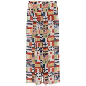 Bode, Dames, Broeken, Veelkleurig, Maat: S Zijde,