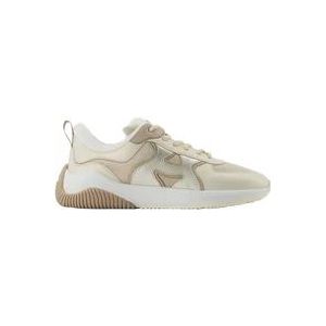 Hogan Beige Leren Sneakers - H597 , Beige , Dames , Maat: 38 EU