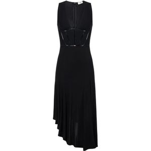 Elisabetta Franchi, Dames, Jurken, Zwart, Maat: S Jersey,