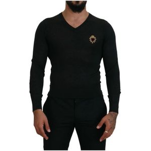 Dolce & Gabbana - V-hals Trui - Zwart - Kasjmier