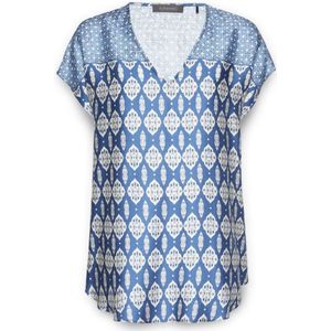 Elena Mirò, Dames, Blouses & Shirts, Blauw, Maat: L Viscose,