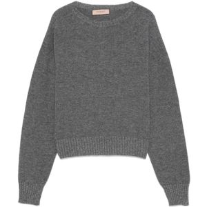 Twinset, Dames, Truien, Grijs, Maat: L