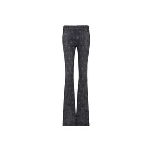 Balmain Denim jeans met sterren- en paisleyprint , Black , Dames , Maat: 2XS