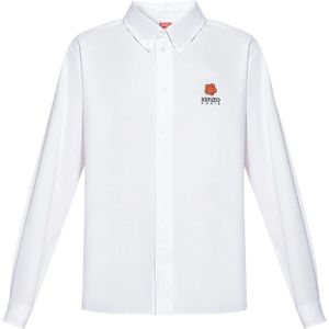 Kenzo, Heren, Overhemden, Wit, Maat: 2XL Katoen,