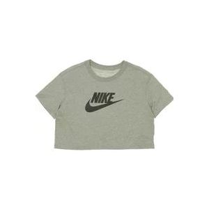 Nike Iconische Crop T-shirt , Gray , Dames , Maat: M