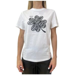 Liu Jo - T-shirt - Wit - Dames - Katoen - Korte Mouwen - Regular Fit