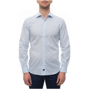 Fay, Heren, Overhemden, Blauw, Maat: XL Katoen,