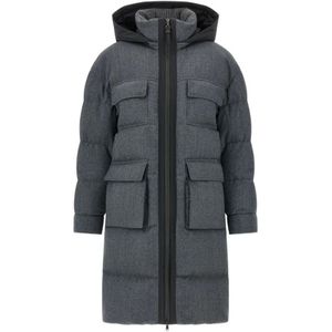 Brunello Cucinelli, Dames, Mantels, Grijs, Maat: XS Wol,