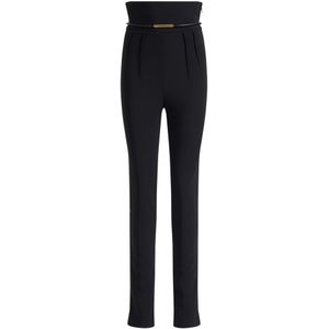 Elisabetta Franchi, Dames, Broeken, Zwart, Maat: S