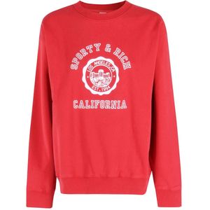 Sporty & Rich, Dames, Sweatshirts & Hoodies, Rood, Maat: M