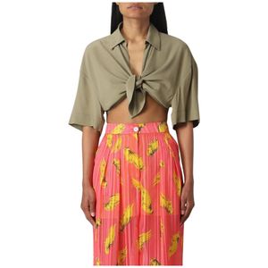 Semicouture, Dames, Blouses & Shirts, Groen, Maat: XS Zijde,