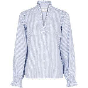 Neo Noir, Dames, Blouses & Shirts, Blauw, Maat: XS Katoen,