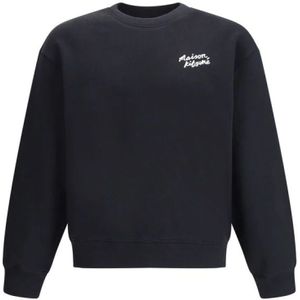 Maison Kitsuné, Heren, Sweatshirts & Hoodies, Zwart, Maat: L Katoen,