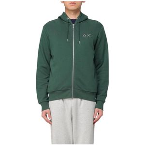 Sun68, Heren, Sweatshirts & Hoodies, Groen, Maat: 2XL Katoen,