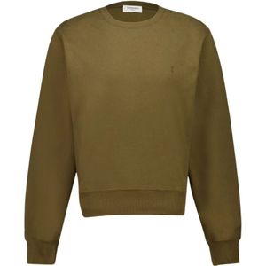 Saint Laurent, Heren, Sweatshirts & Hoodies, Groen, Maat: M Katoen,