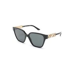 Versace Zwarte zonnebril met originele koffer , Black , Dames , Maat: 56 MM